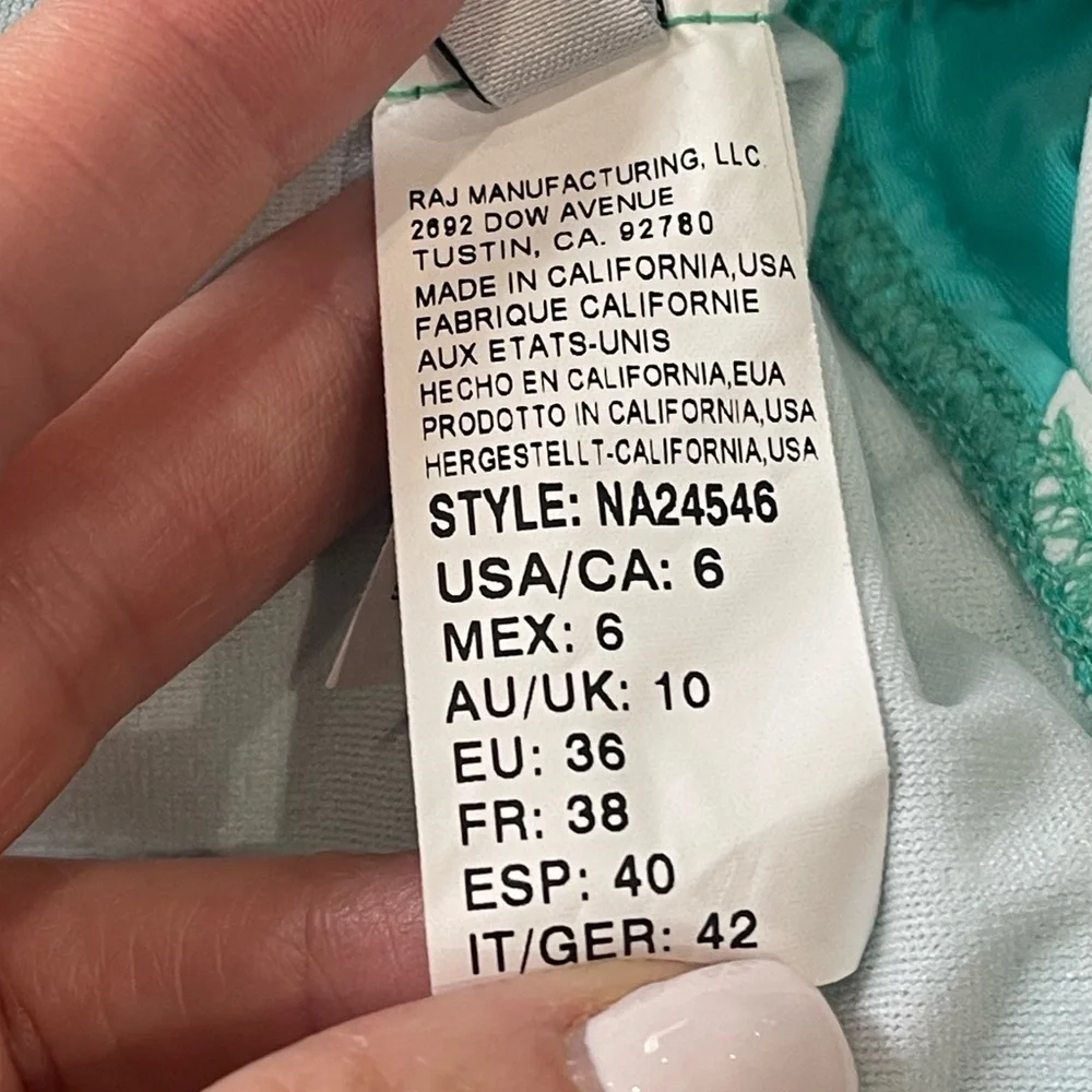Nautica Absolutely Shore Soft Cup Bandeau Swim Dress Turquoise Size 6